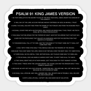 Psalm 91 Bible Verses Text Quotes King James Version Sticker